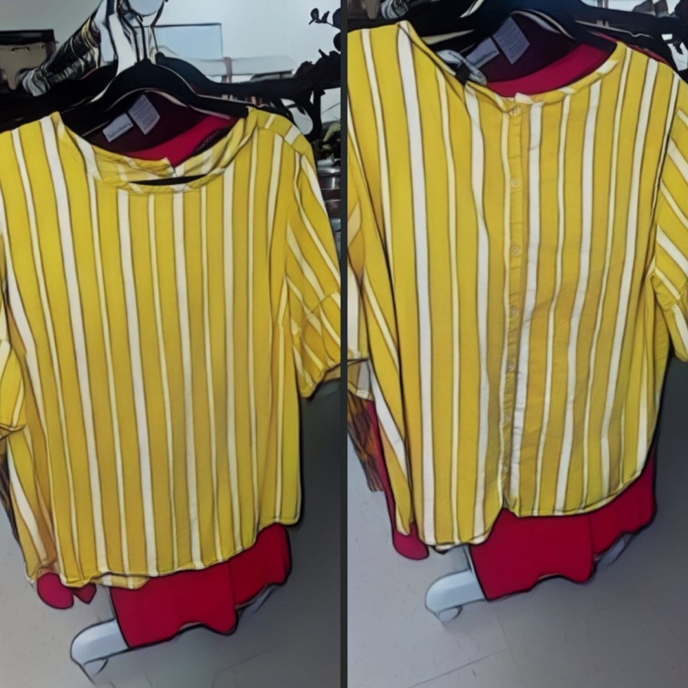 ❌SOLD❌ Sunny Yellow Striped Blouse